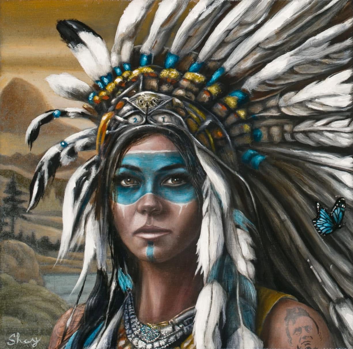 Native blue 10x10 inches