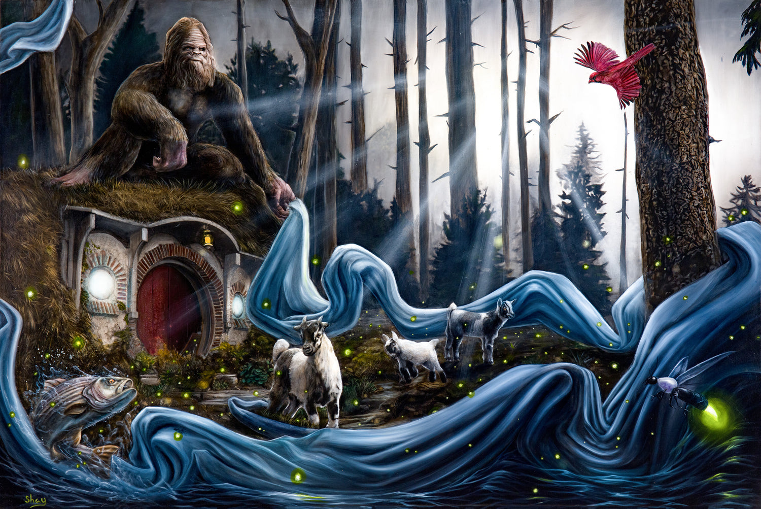 Sasquatch Ranch. 4x5 ft oil